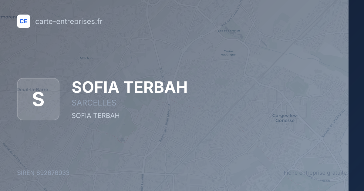 SOFIA TERBAH — 892676933 — fiche entreprise