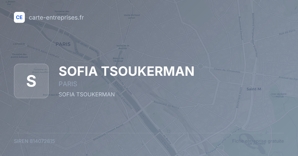 SOFIA TSOUKERMAN — 814072815 — fiche entreprise