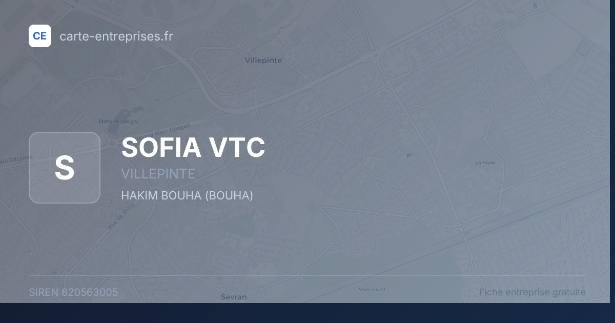 SOFIA VTC — 820563005 — fiche entreprise