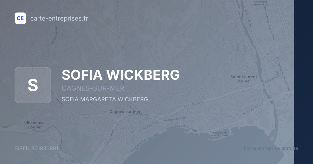 SOFIA WICKBERG — 801930991 — fiche entreprise