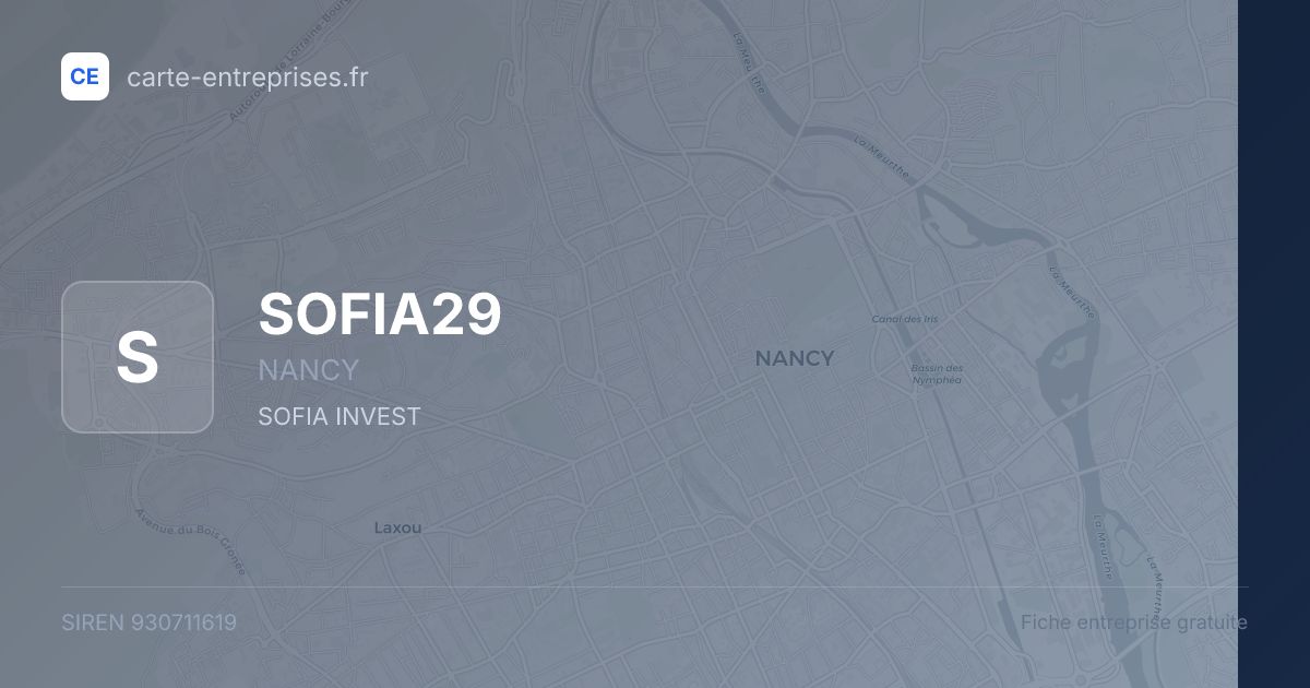 SOFIA29 — 930711619 — fiche entreprise
