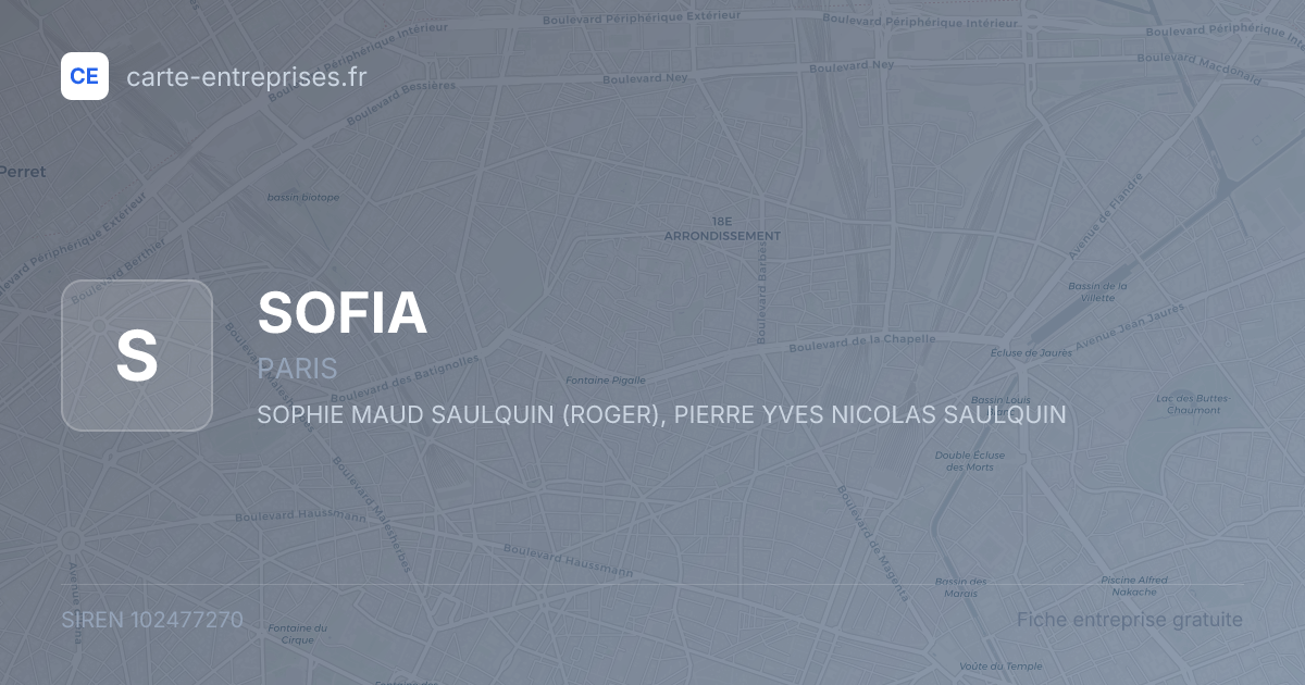 SOFIA — 102477270 — fiche entreprise