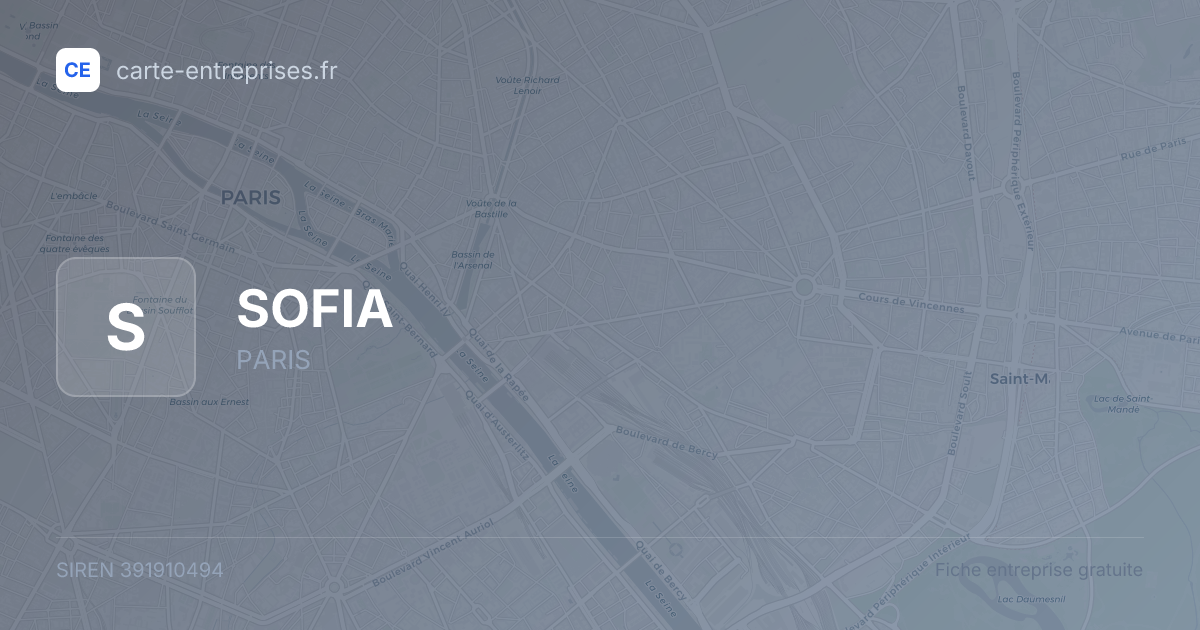 SOFIA — 391910494 — fiche entreprise