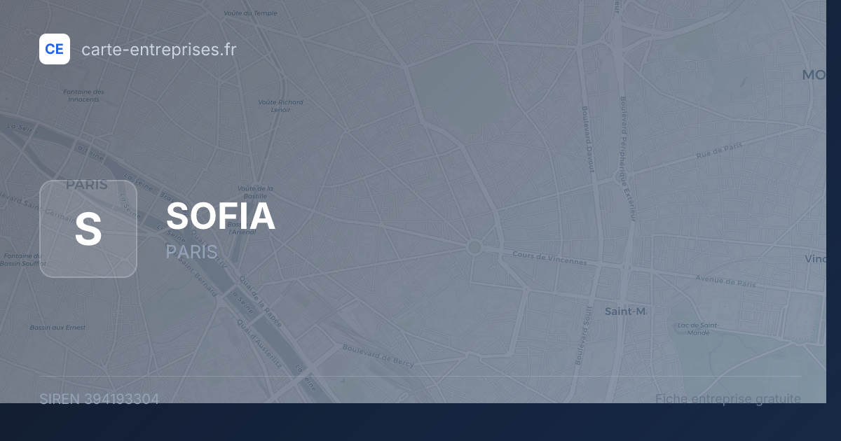 SOFIA — 394193304 — fiche entreprise