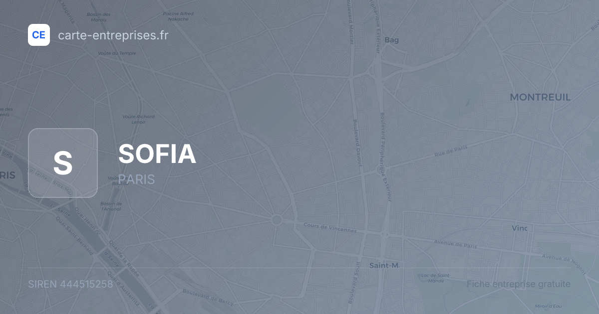 SOFIA — 444515258 — fiche entreprise