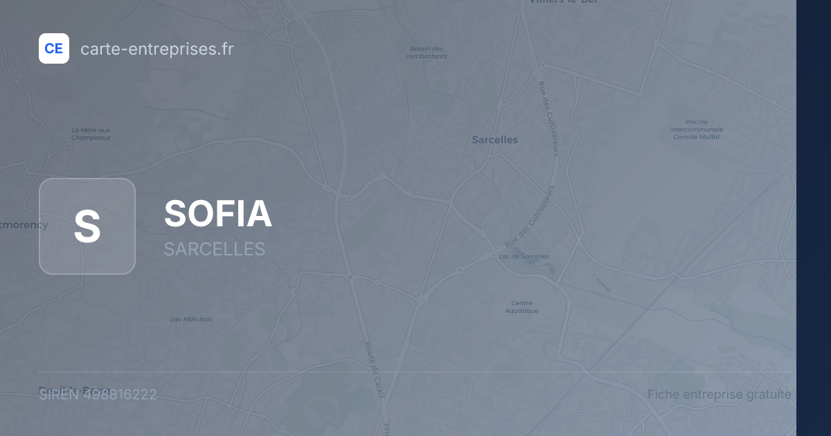 SOFIA — 498816222 — fiche entreprise