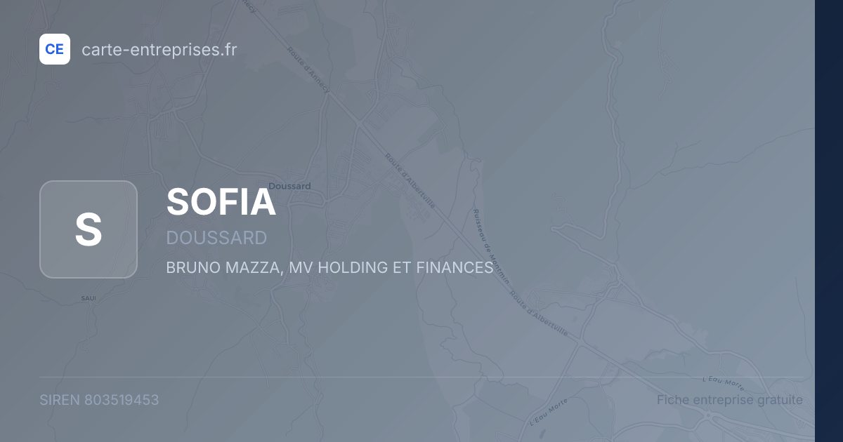 SOFIA — 803519453 — fiche entreprise