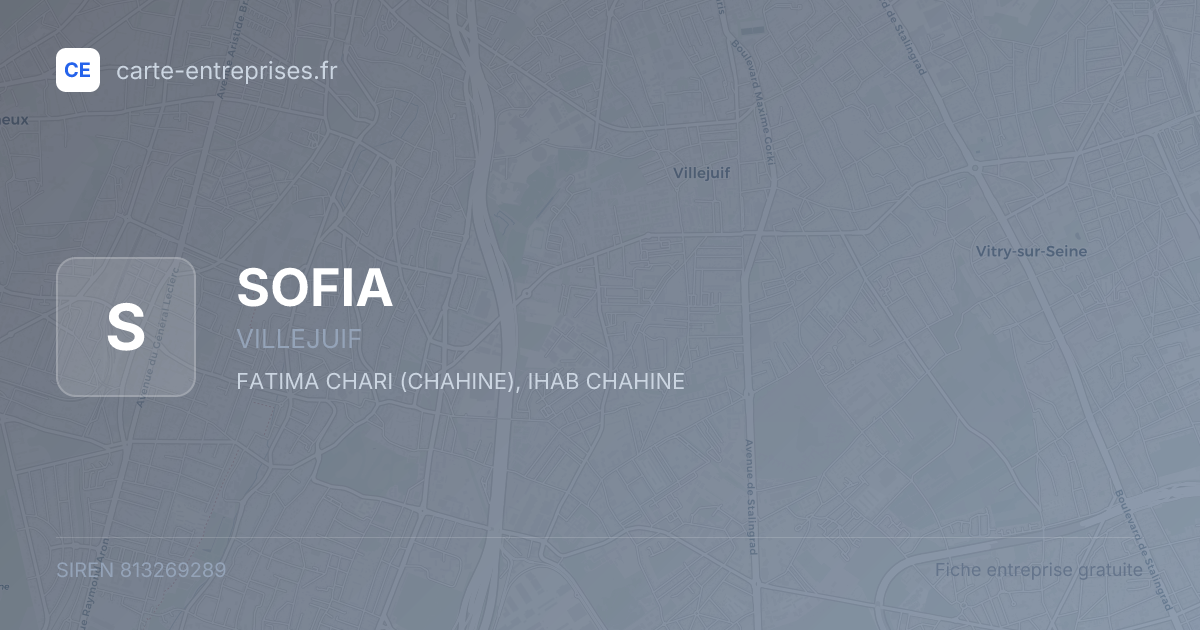 SOFIA — 813269289 — fiche entreprise