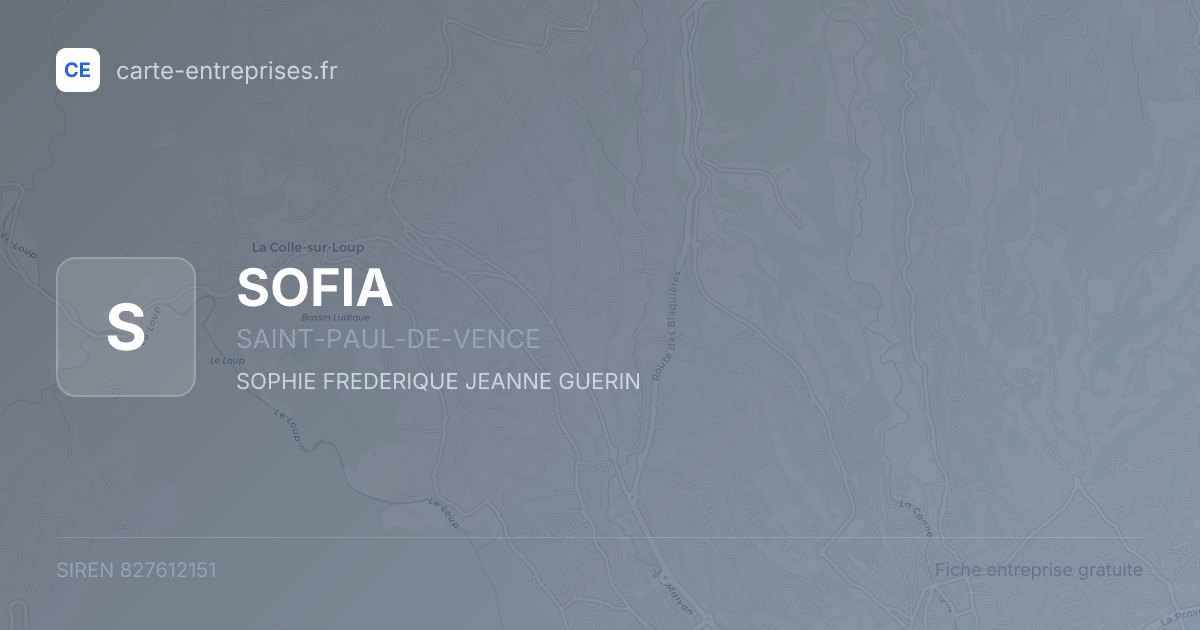 SOFIA — 827612151 — fiche entreprise