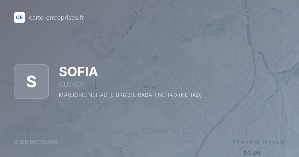 SOFIA — 852798909 — fiche entreprise