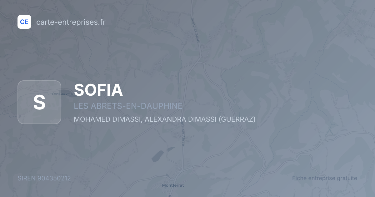 SOFIA — 904350212 — fiche entreprise