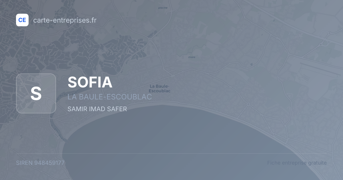 SOFIA — 948459177 — fiche entreprise