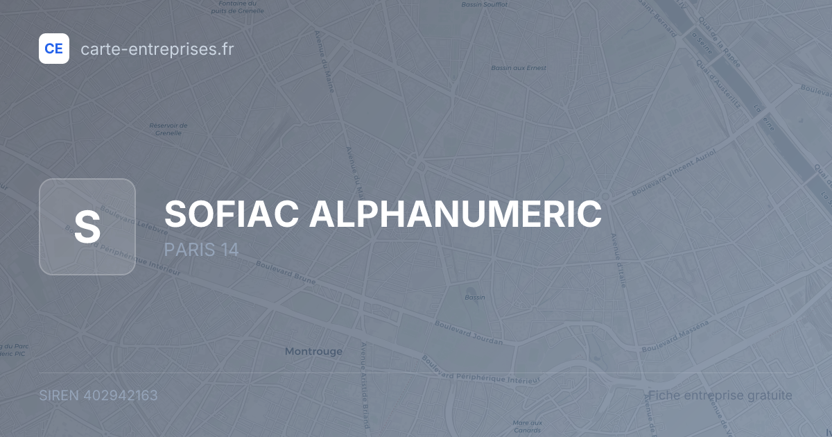 SOFIAC ALPHANUMERIC — 402942163 — fiche entreprise