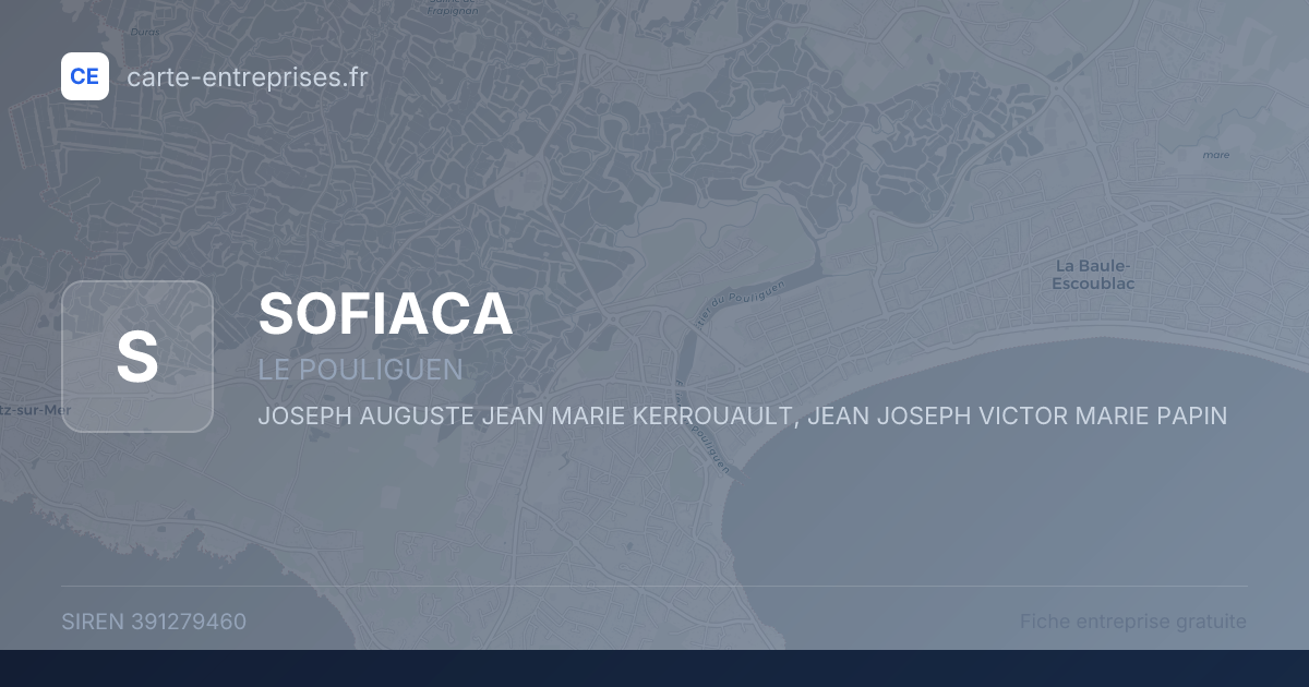 SOFIACA — 391279460 — fiche entreprise