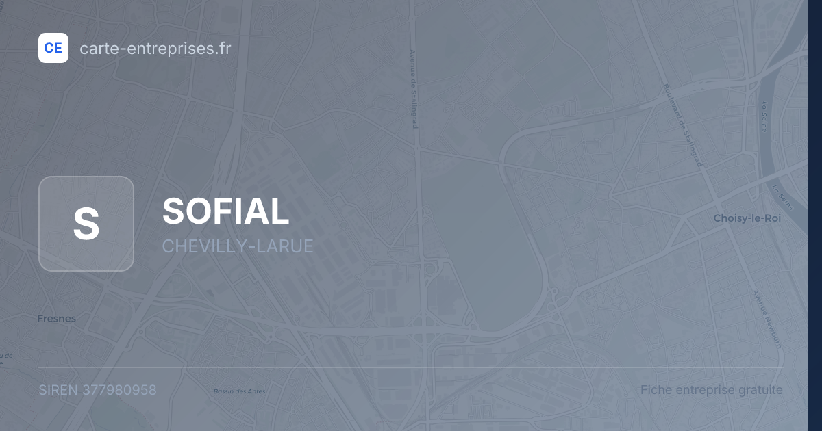 SOFIAL — 377980958 — fiche entreprise