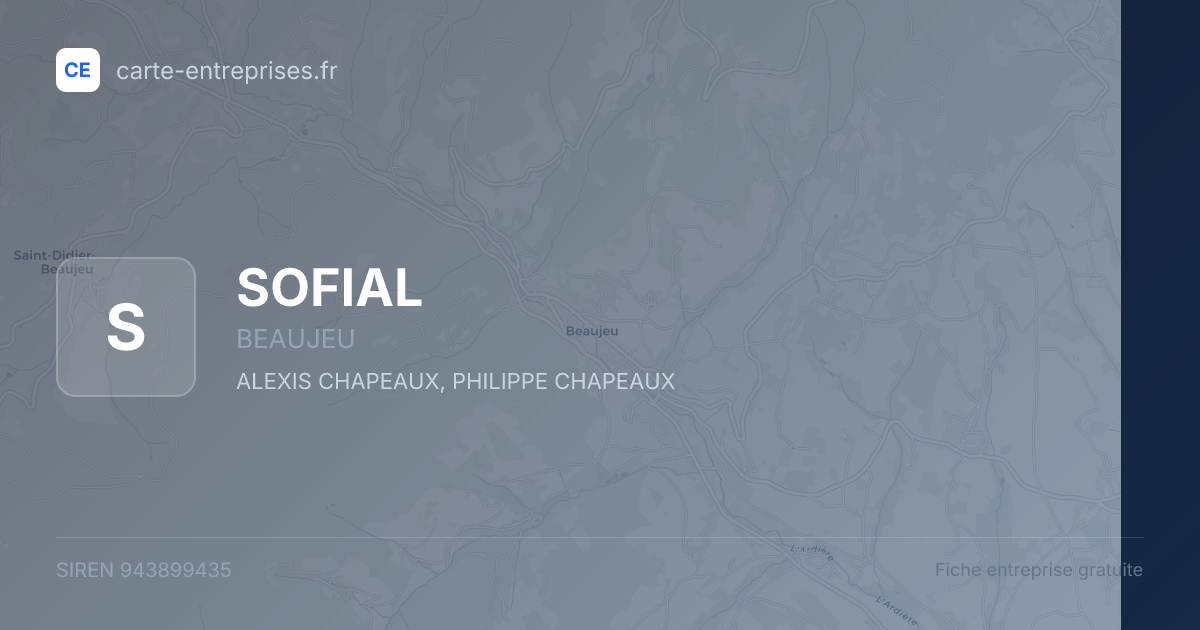 SOFIAL — 943899435 — fiche entreprise