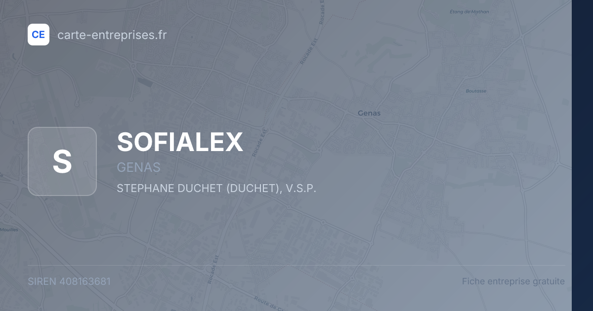SOFIALEX — 408163681 — fiche entreprise
