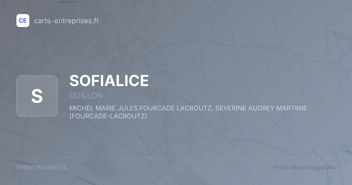 SOFIALICE — 792696726 — fiche entreprise