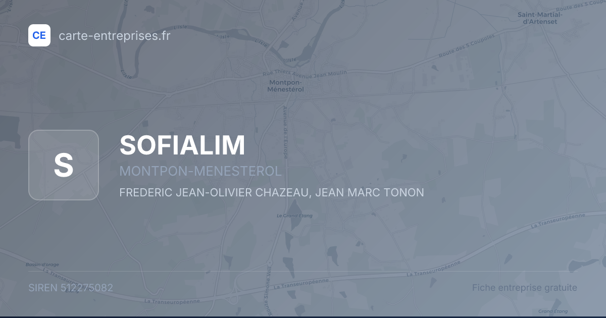 SOFIALIM — 512275082 — fiche entreprise
