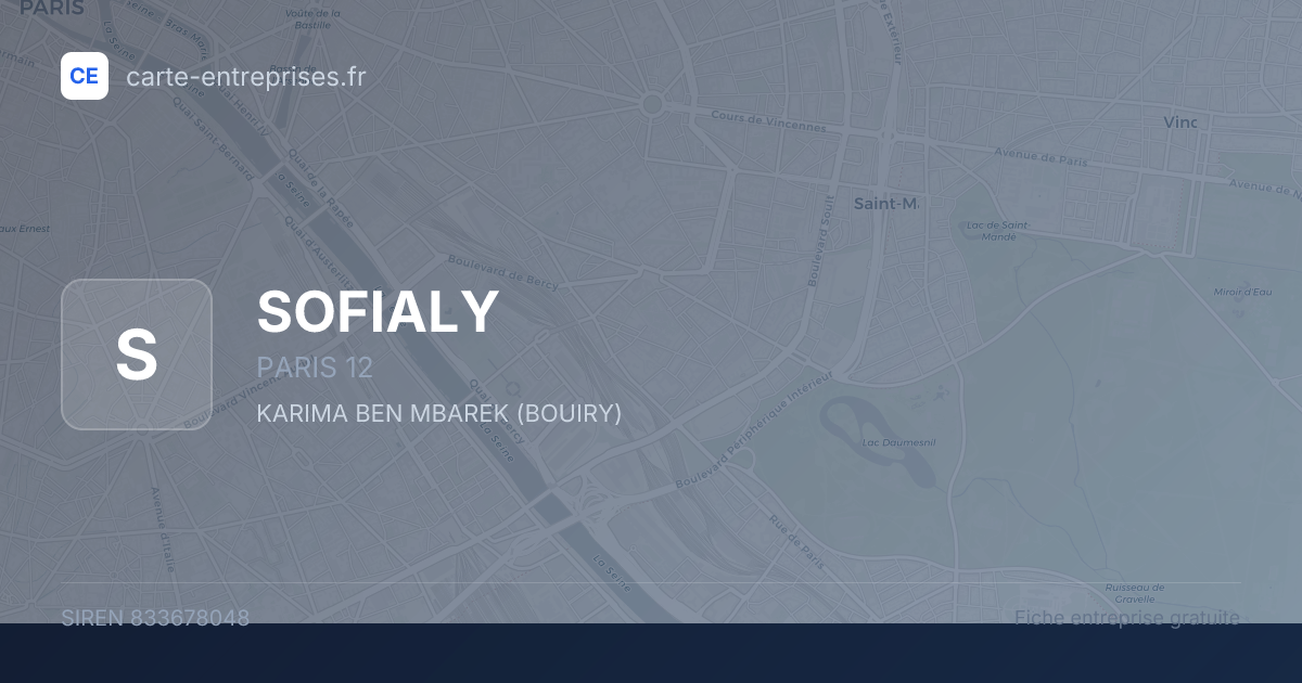 SOFIALY — 833678048 — fiche entreprise