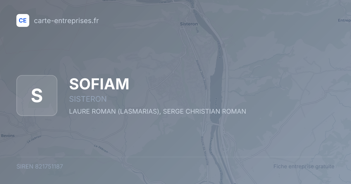 SOFIAM — 821751187 — fiche entreprise