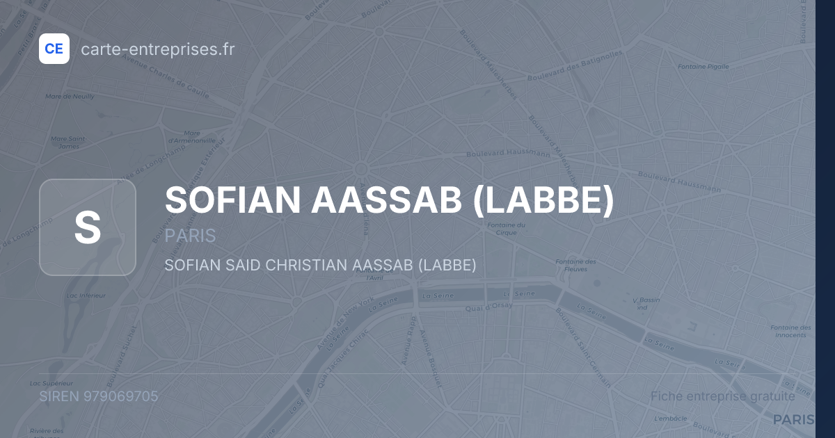 SOFIAN AASSAB (LABBE) — 979069705 — fiche entreprise