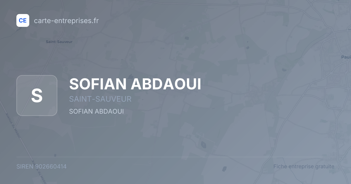 SOFIAN ABDAOUI — 902660414 — fiche entreprise