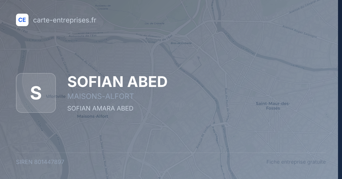 SOFIAN ABED — 801447897 — fiche entreprise