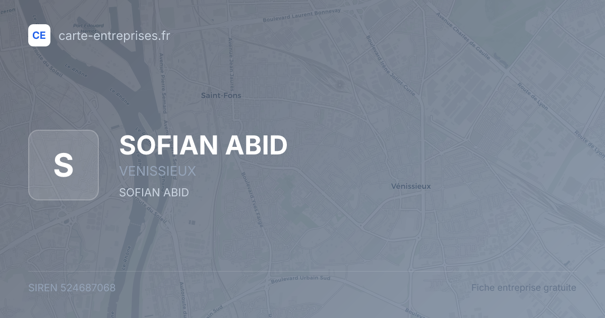 SOFIAN ABID — 524687068 — fiche entreprise