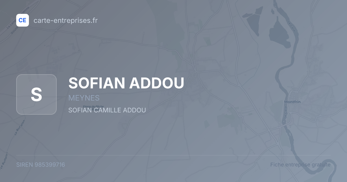 SOFIAN ADDOU — 985399716 — fiche entreprise