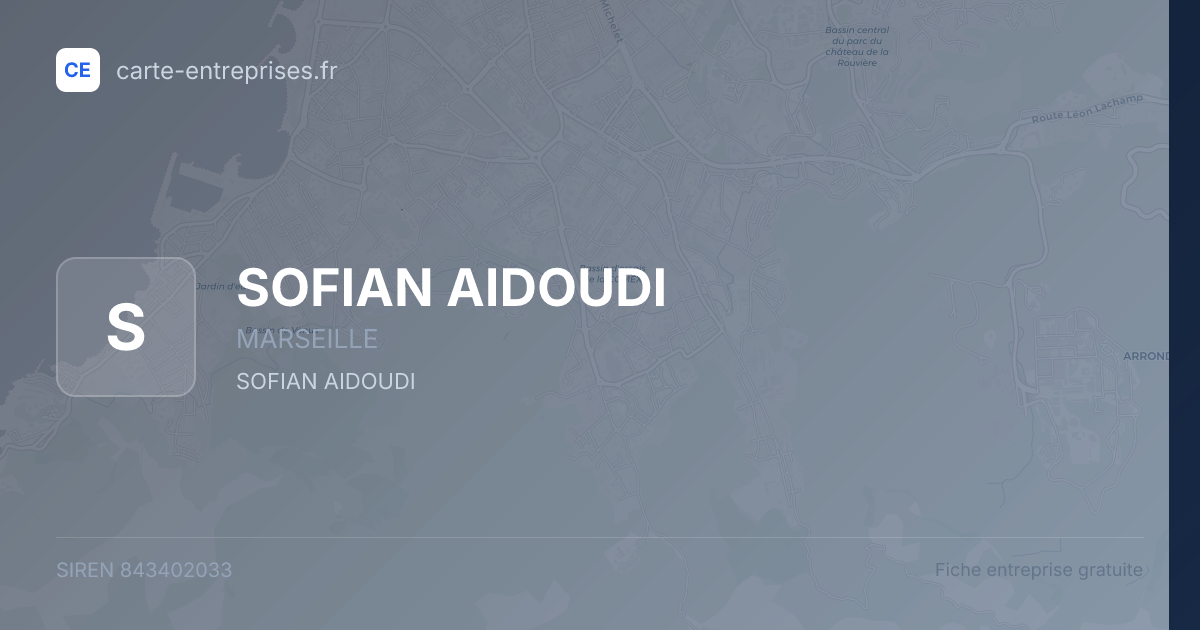 SOFIAN AIDOUDI — 843402033 — fiche entreprise