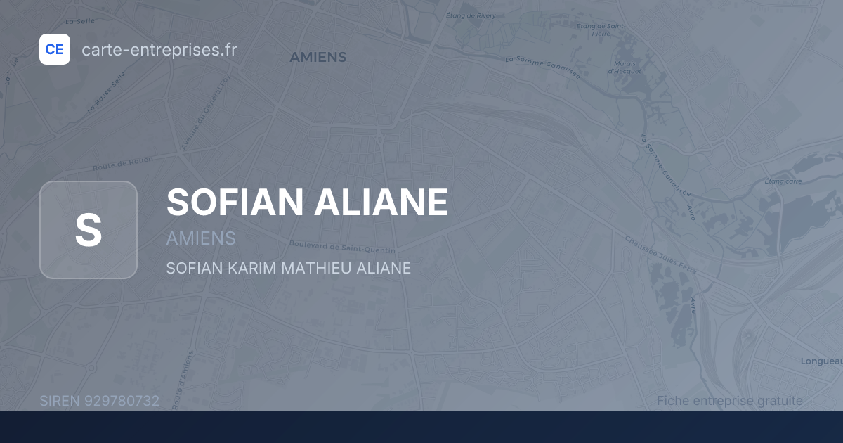 SOFIAN ALIANE — 929780732 — fiche entreprise