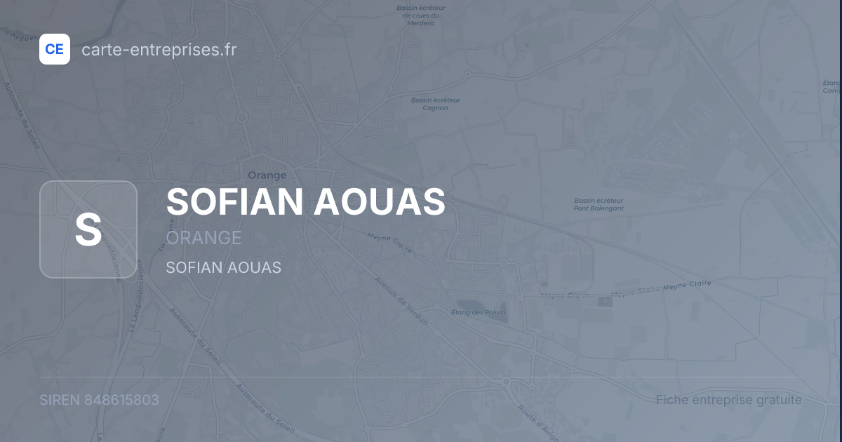 SOFIAN AOUAS — 848615803 — fiche entreprise