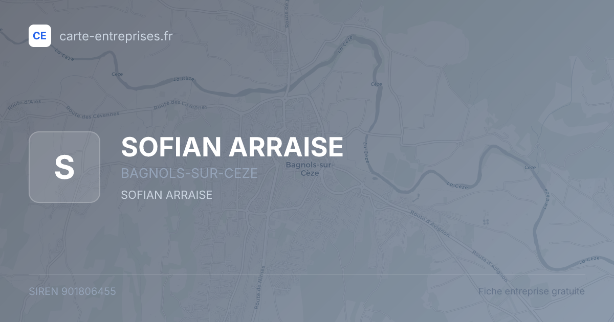 SOFIAN ARRAISE — 901806455 — fiche entreprise