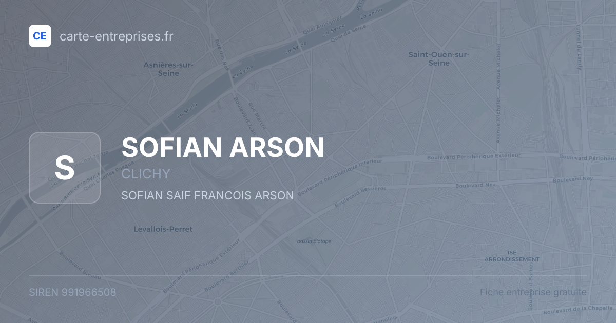SOFIAN ARSON — 991966508 — fiche entreprise