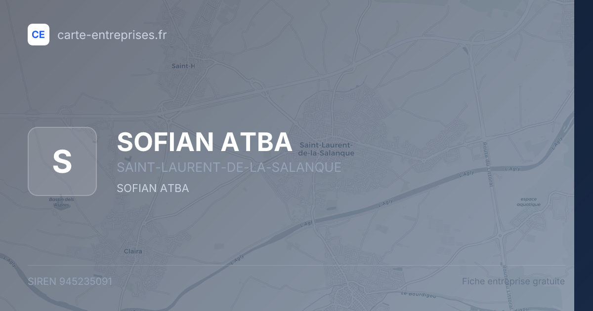 SOFIAN ATBA — 945235091 — fiche entreprise