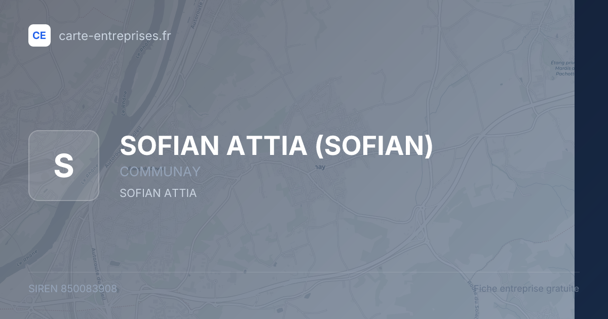 SOFIAN ATTIA (SOFIAN) — 850083908 — fiche entreprise