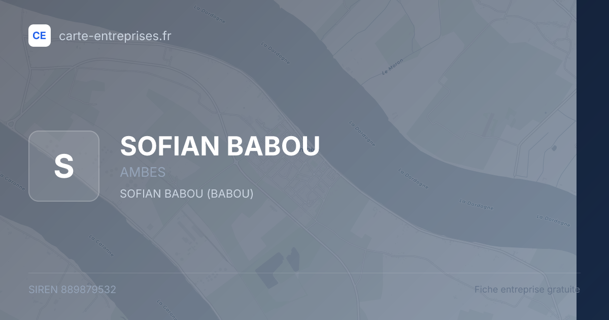 SOFIAN BABOU — 889879532 — fiche entreprise