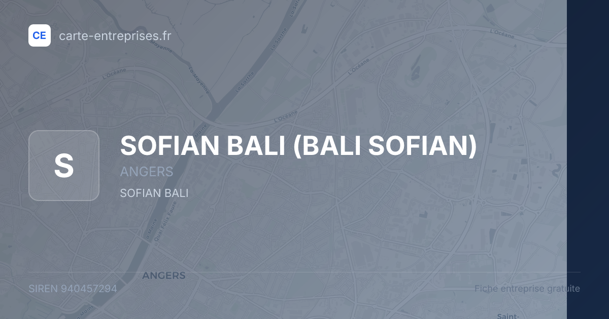 SOFIAN BALI (BALI SOFIAN) — 940457294 — fiche entreprise