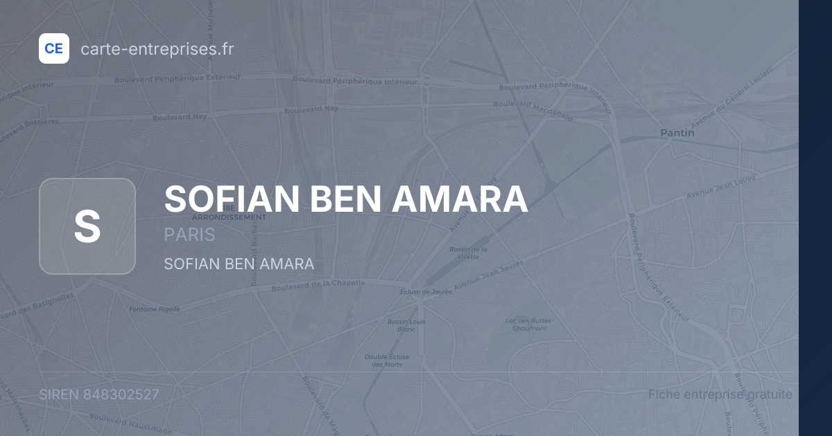 SOFIAN BEN AMARA — 848302527 — fiche entreprise