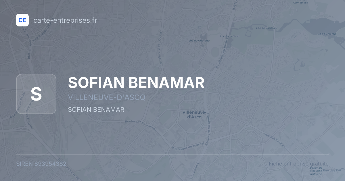 SOFIAN BENAMAR — 893954362 — fiche entreprise