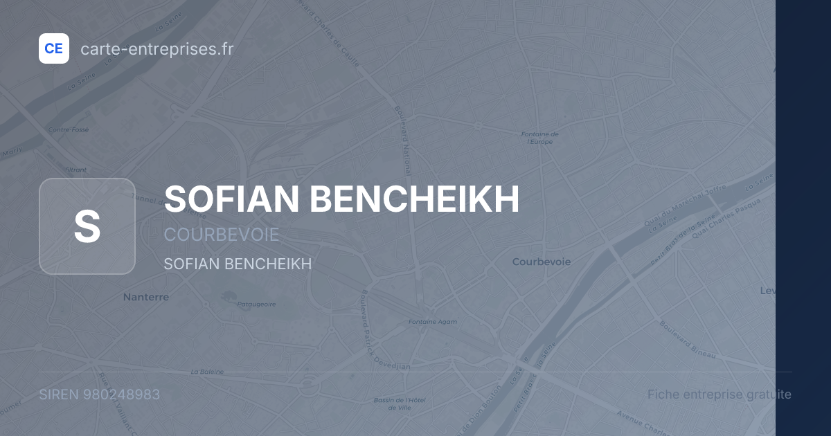 SOFIAN BENCHEIKH — 980248983 — fiche entreprise