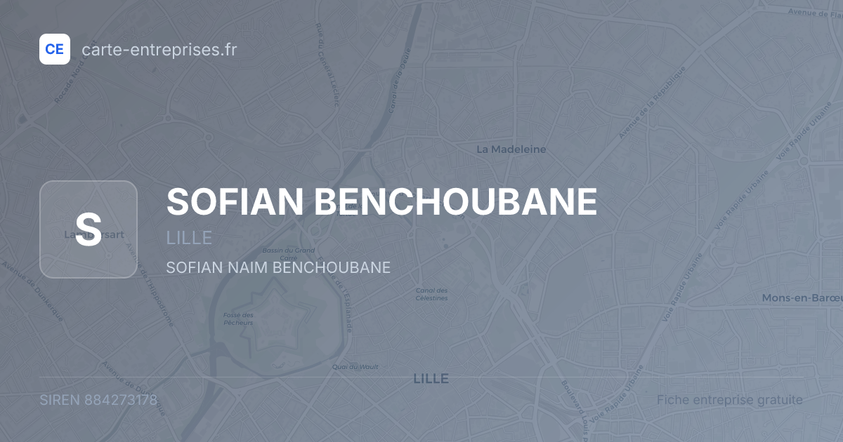 SOFIAN BENCHOUBANE — 884273178 — fiche entreprise