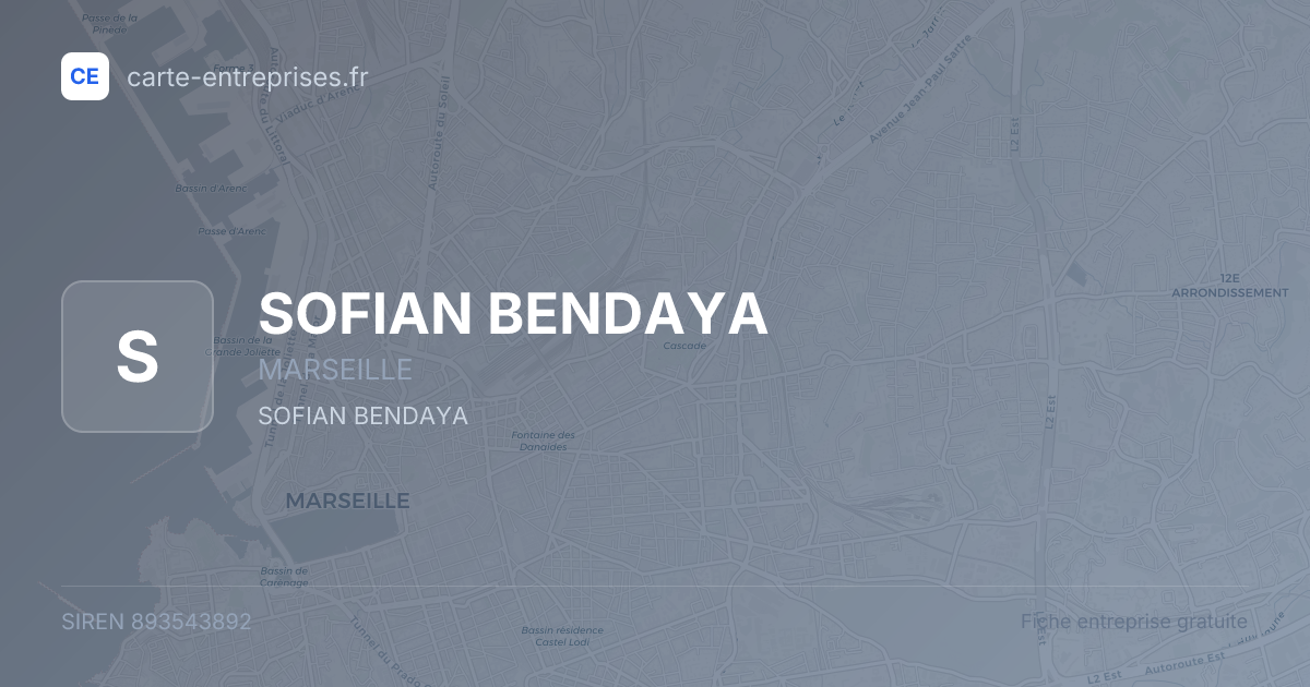 SOFIAN BENDAYA — 893543892 — fiche entreprise