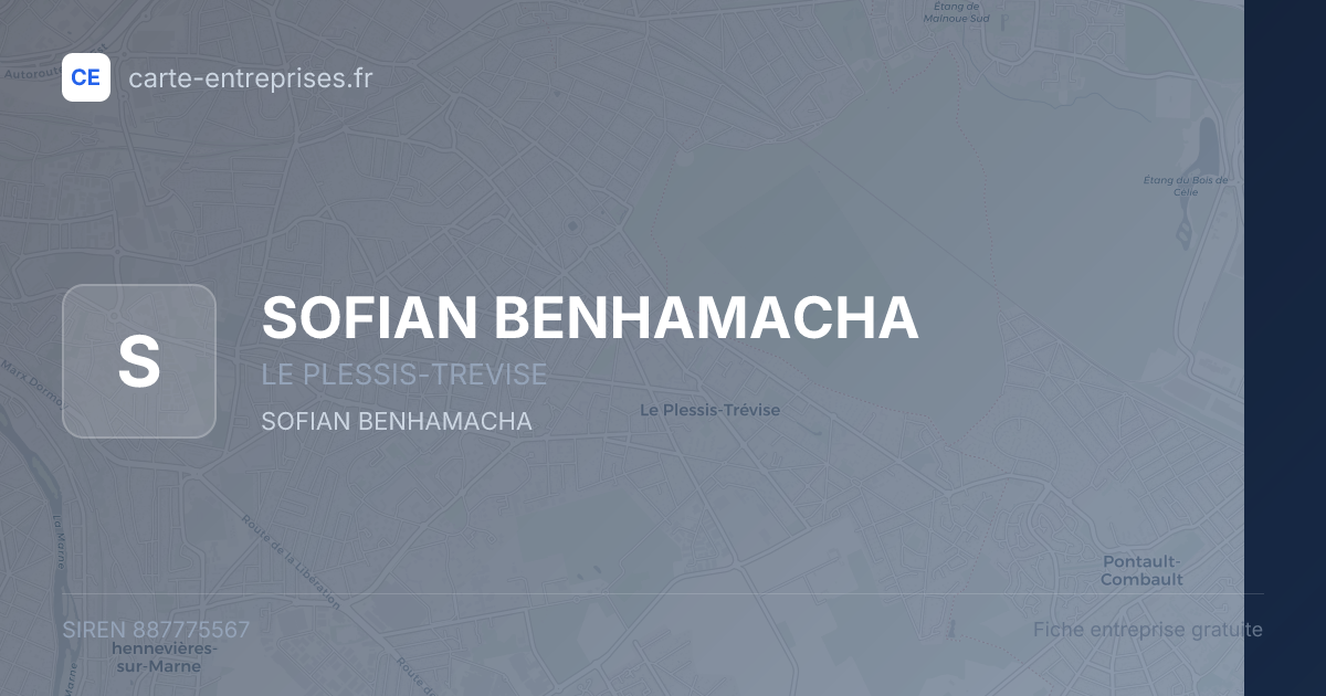 SOFIAN BENHAMACHA — 887775567 — fiche entreprise