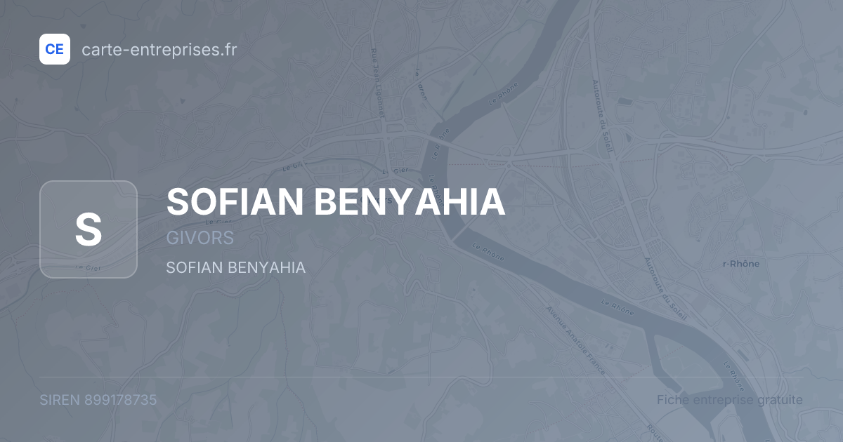 SOFIAN BENYAHIA — 899178735 — fiche entreprise