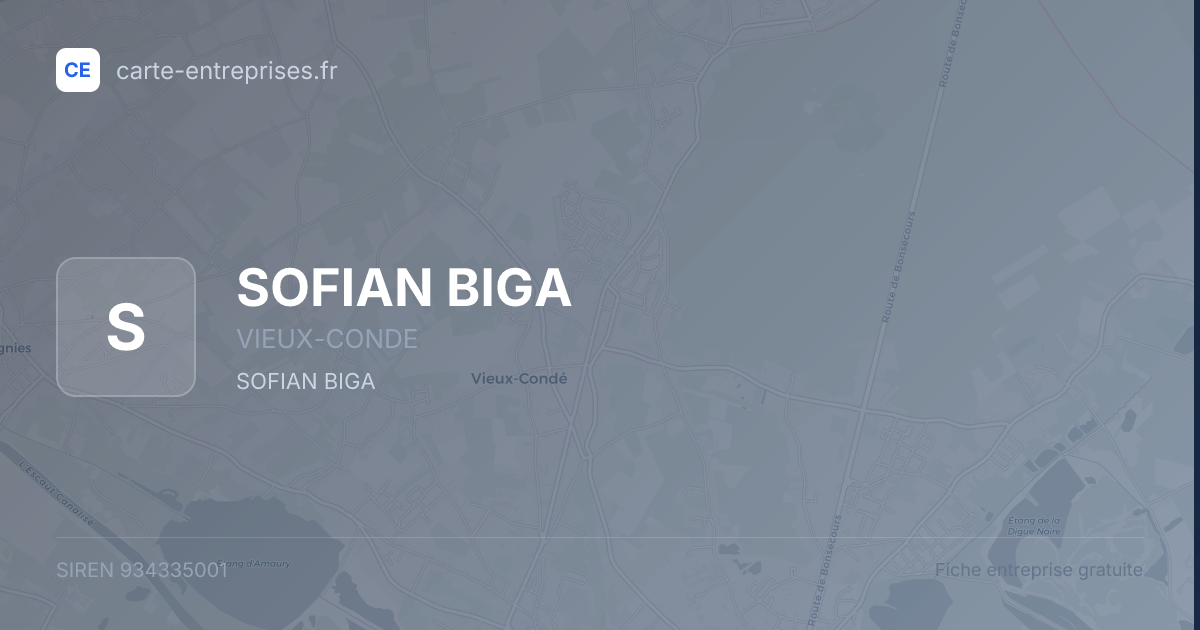 SOFIAN BIGA — 934335001 — fiche entreprise