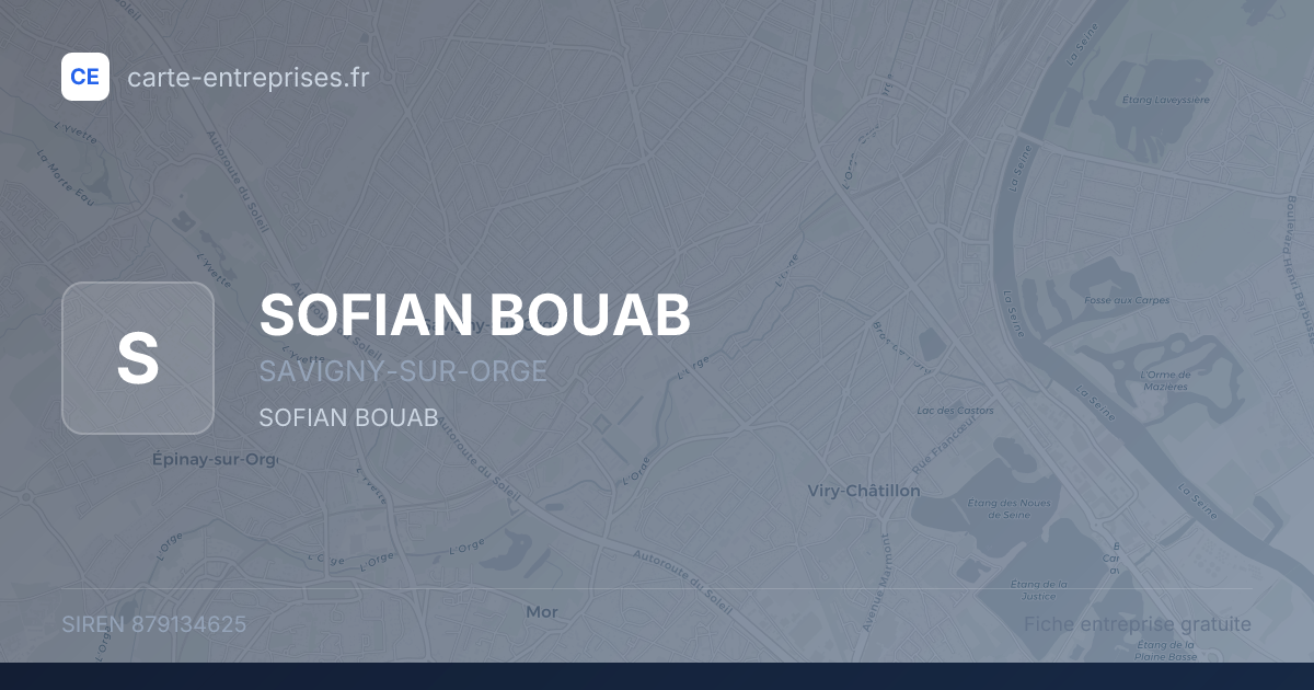 SOFIAN BOUAB — 879134625 — fiche entreprise