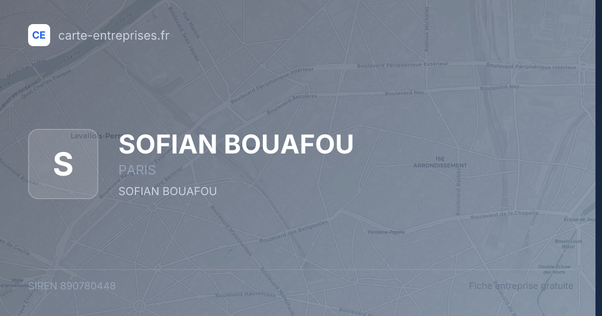 SOFIAN BOUAFOU — 890780448 — fiche entreprise