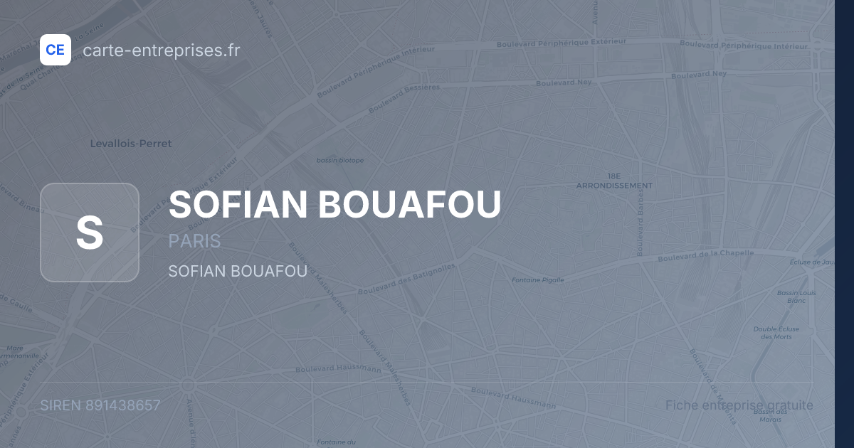 SOFIAN BOUAFOU — 891438657 — fiche entreprise